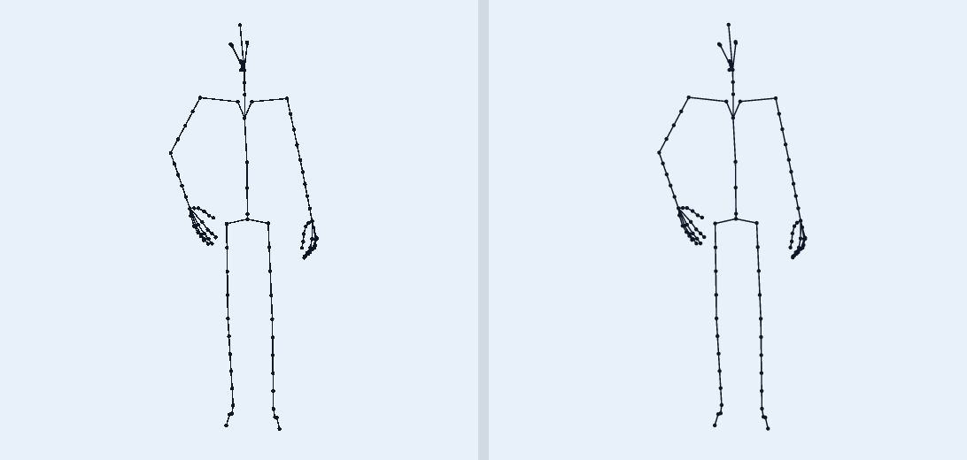 A line skeleton rendered directly and with 3x supersampling