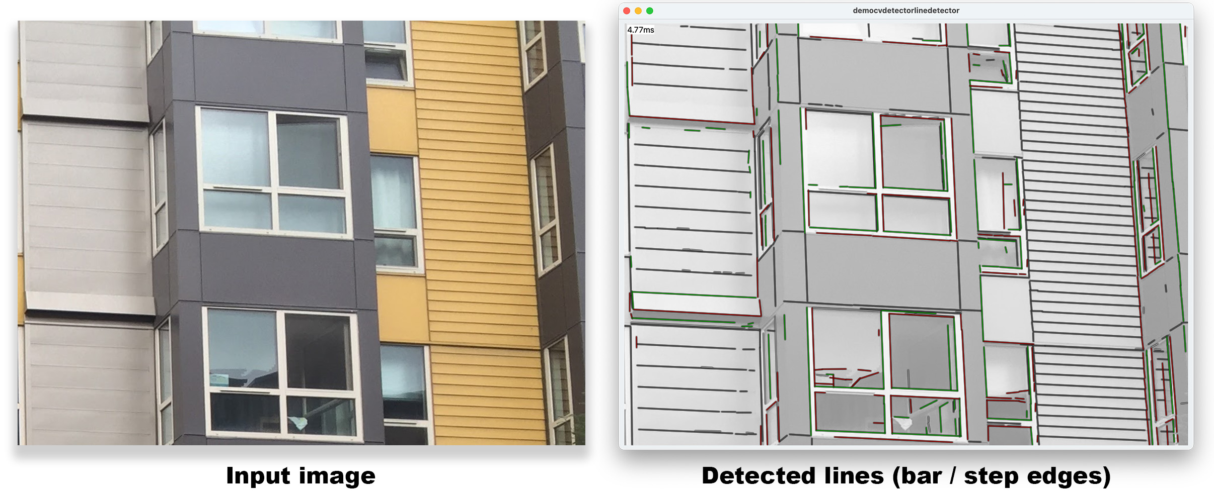 Image: The line detector, input left, output right