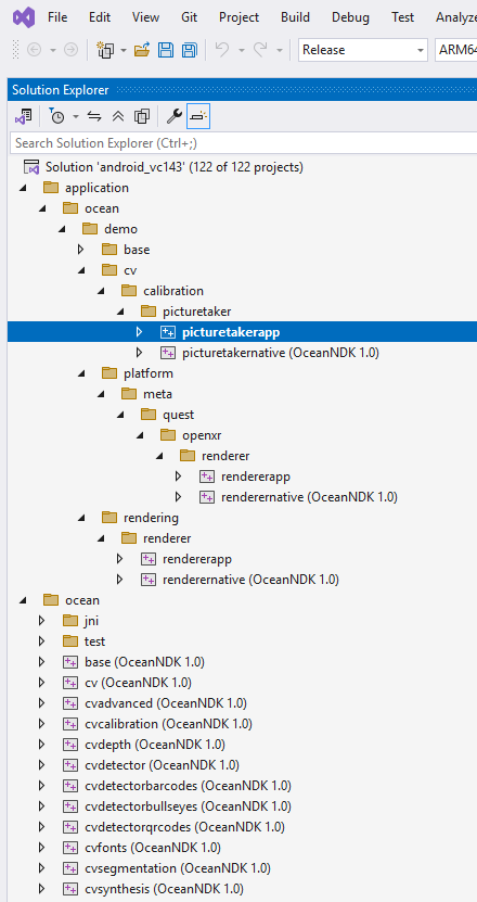 Solution Explorer - Android projects