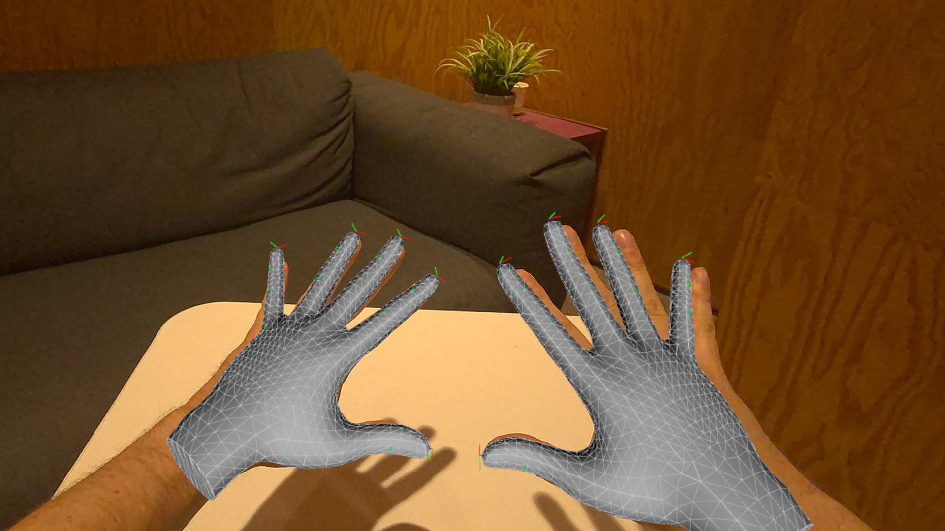 Image: Screenshot of the VRNativeApplicationAdvanced Quest app