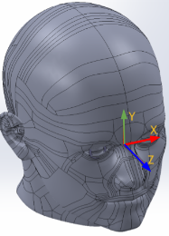 3D model of a head showing the CPF used in Project Aria data