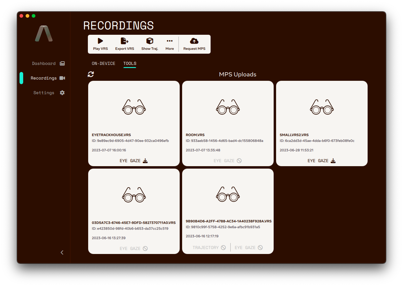 Desktop App recording tools page