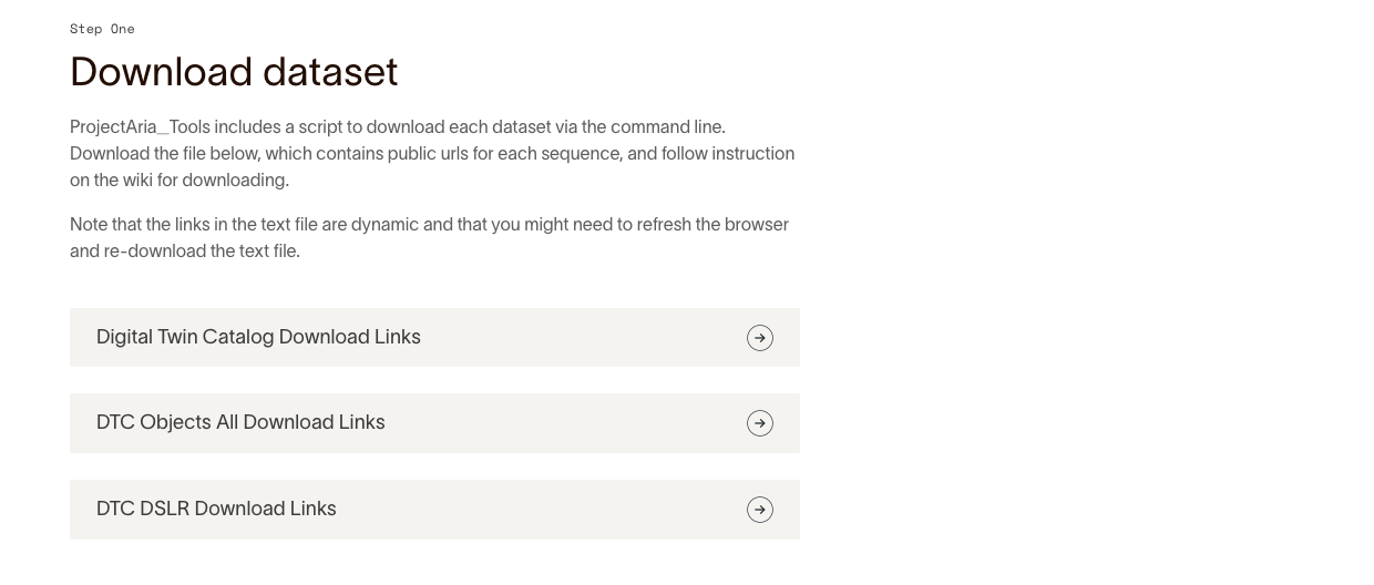 Screenshot from website showing download buttons