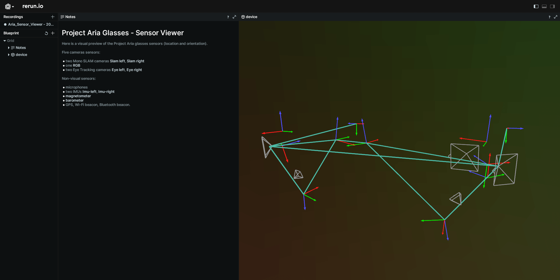 Aria Sensors Viewer