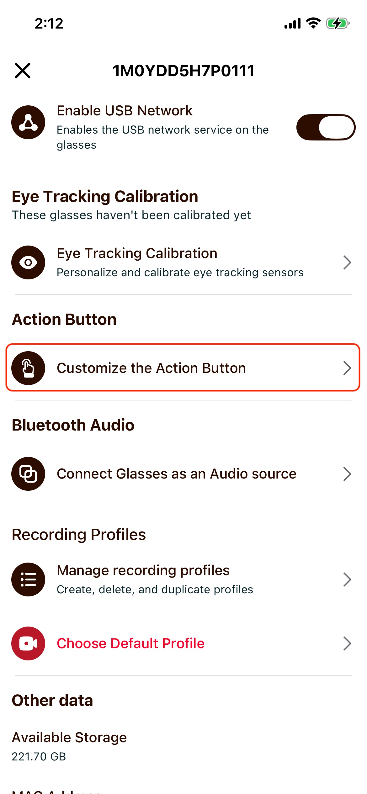 Customize action buttons