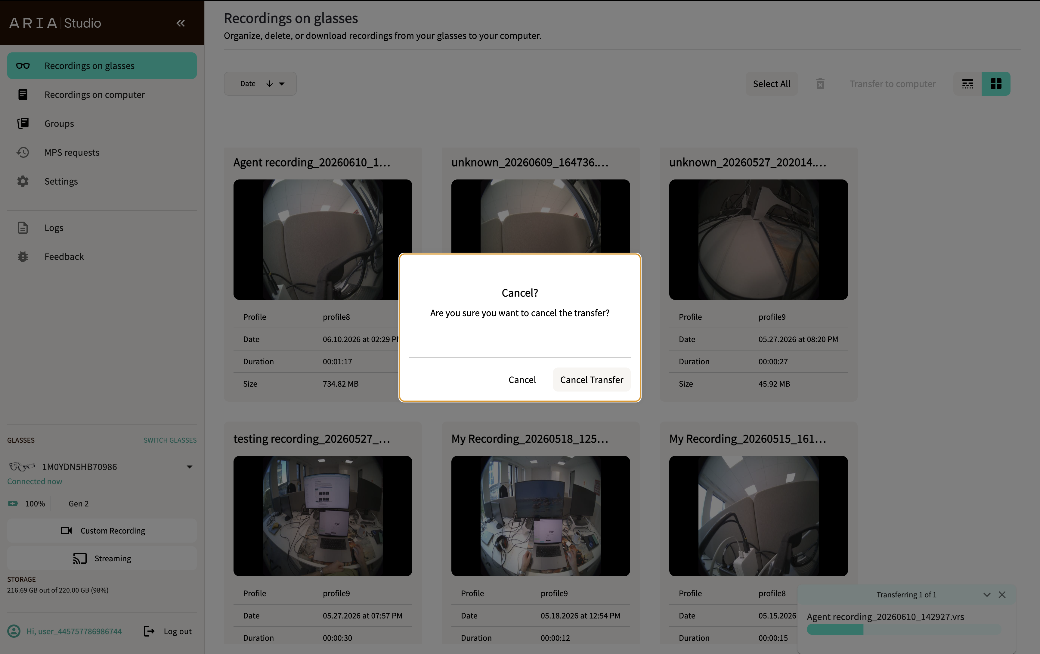 Cancel import confirmation