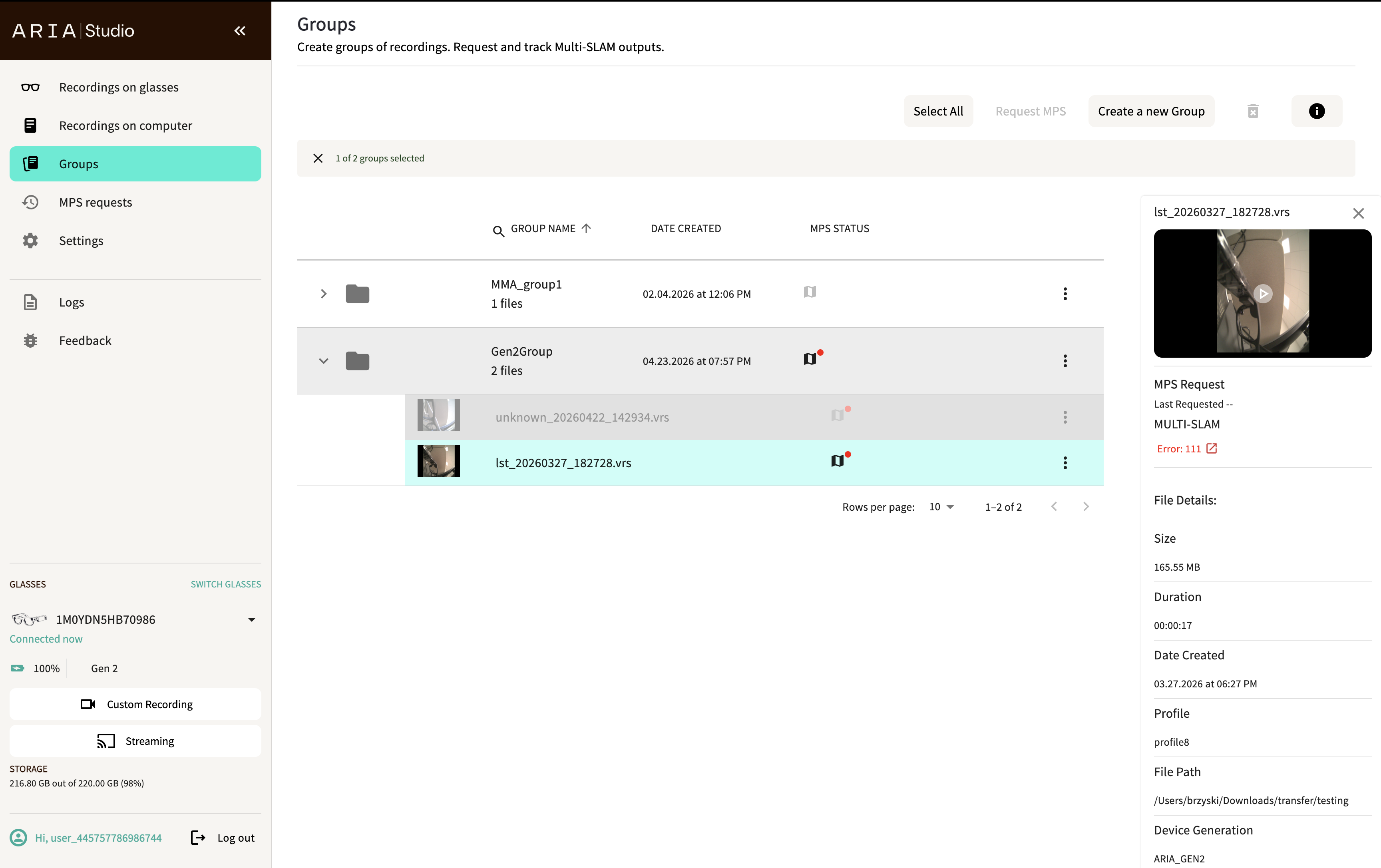 File details in group