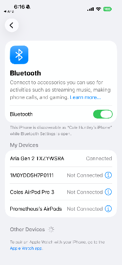 Bluetooth settings