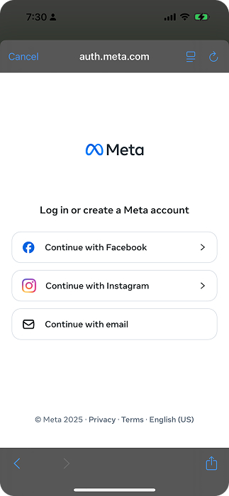 Login options