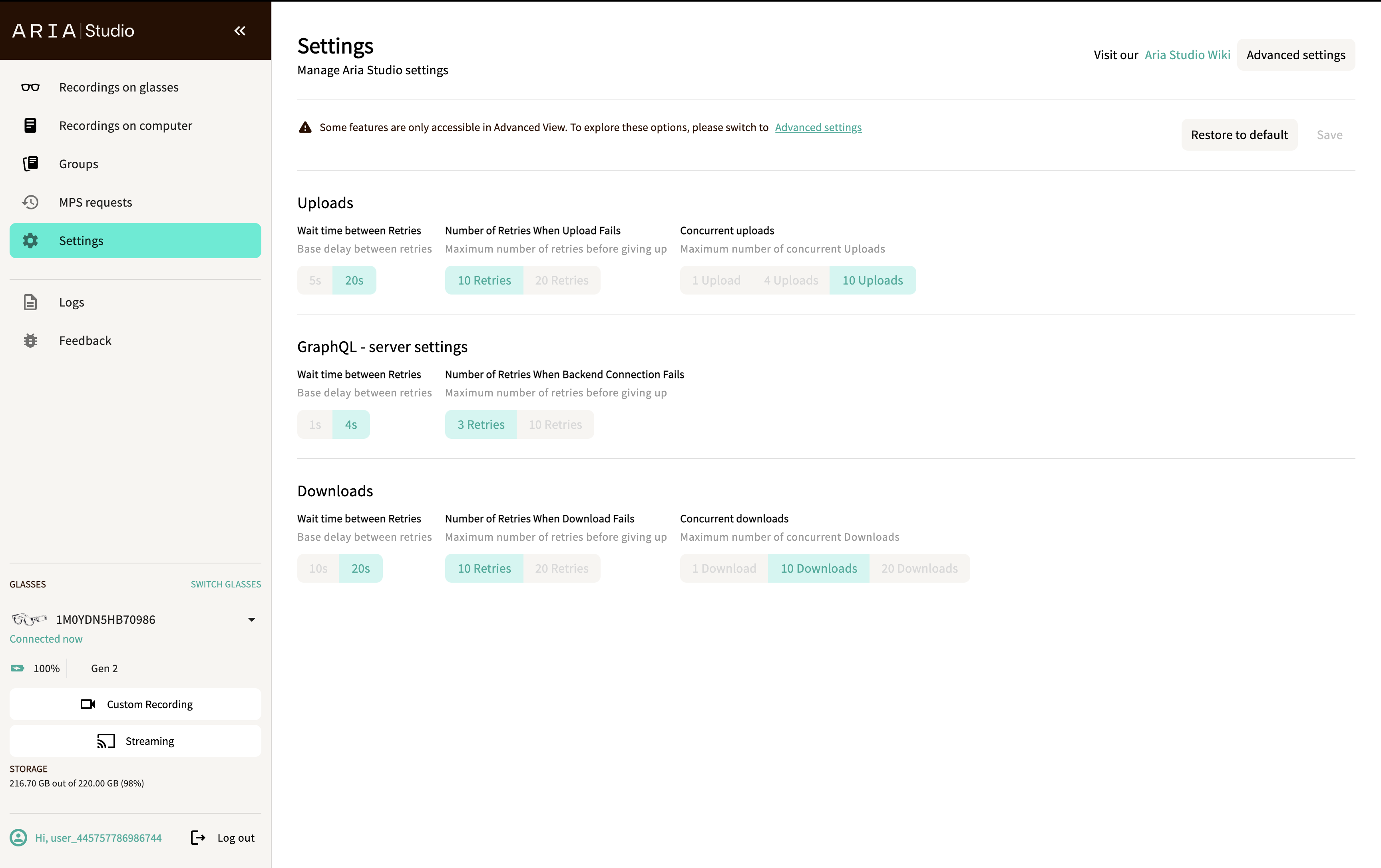 Basic Settings page