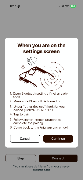 Connect instructions