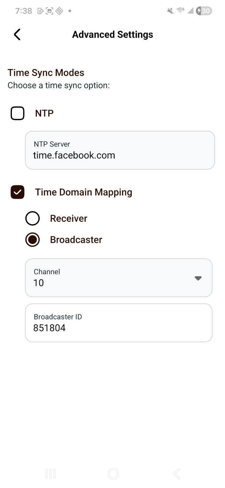 Receiver channel config