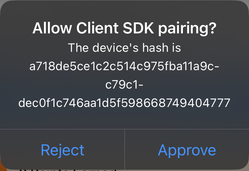 Companion App Client SDK pairing