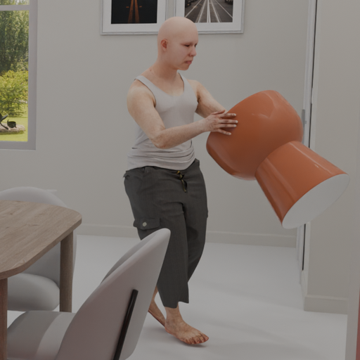 Synthetic actor in a bar scene