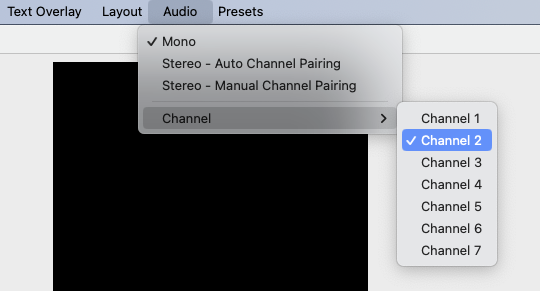 Audio Menu, mono